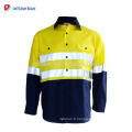 Nouveau Mens Coton Chemise Hi Vis Viz Sécurité Fermé Avant Travail Polo T-shirt avec Poches